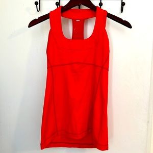 Lululemon Orange Shelf Bra Tank. Size 8